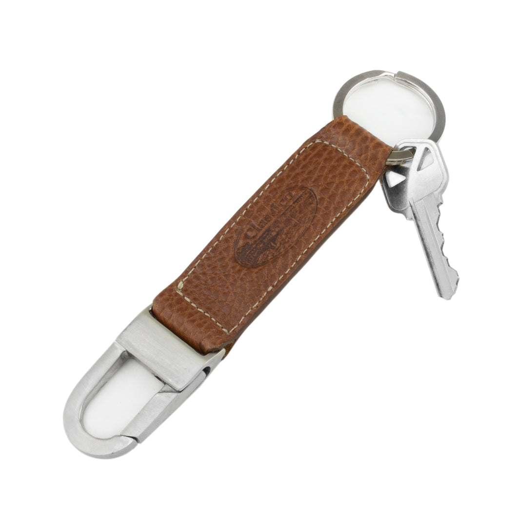 Classico Tumbled Leather Trigger Snap Key Fob
