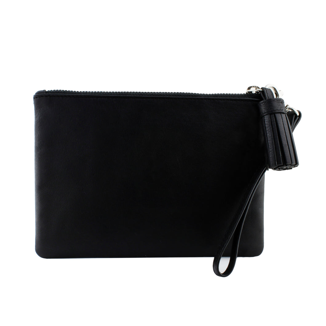 Napa Leather Cosmetic Zippered Pouch