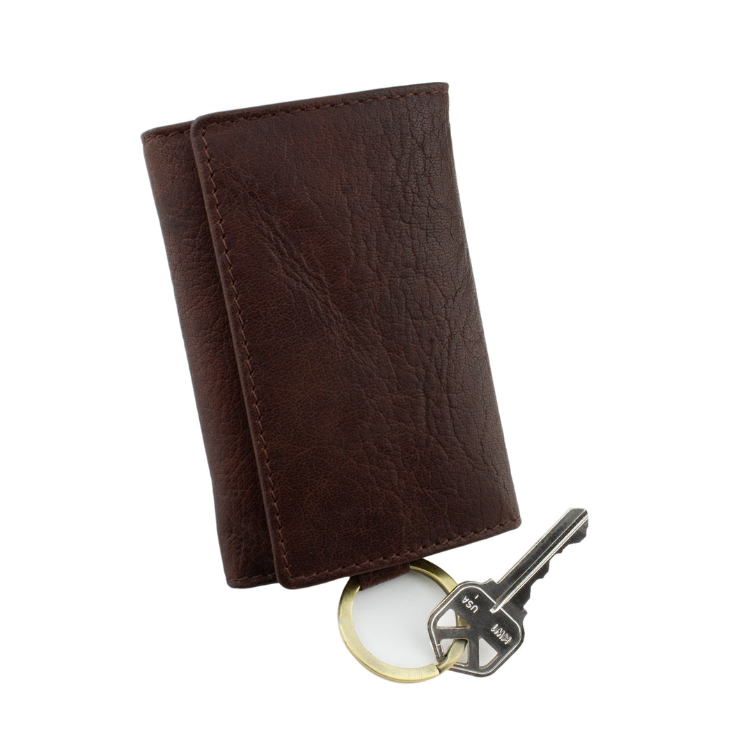Hand-Stained Water Buffalo Leather 6-Hook Key Case