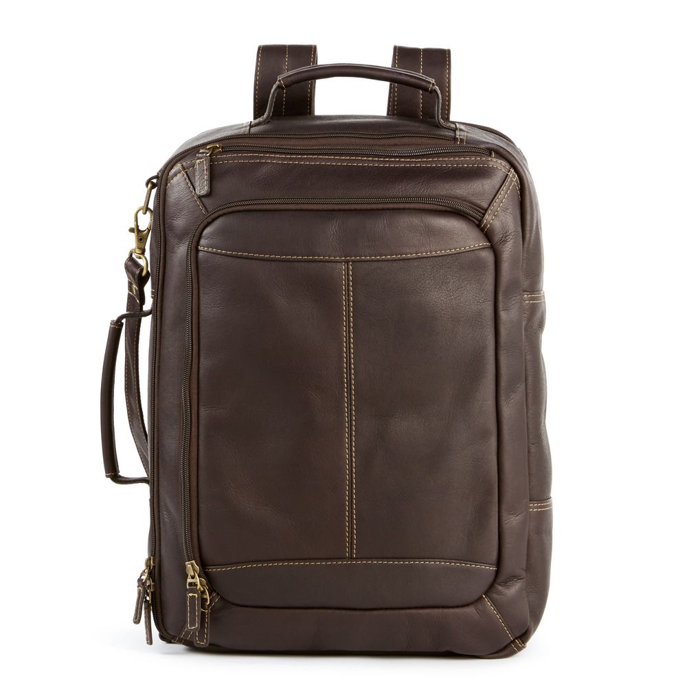 DayTrekr Leather Convertible Brief/Backpack