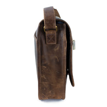 Load image into Gallery viewer, DayTrekr Distressed Leather Laptop Messenger Bag
