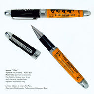 ACME Beatles 1964 Limited Edition Rollerball Pen . Side view of the pen closed, and without the cap. 