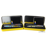 The Homer Scream and Homer Peel Pen placed in their pen cases next to each other. Set on a white background.