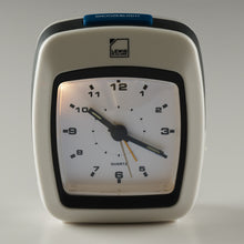 Load image into Gallery viewer, Front view of the analog clock with the backlight on. 

