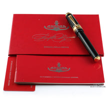 Load image into Gallery viewer, Angled view of the pen on top of the documents included. Set on a white background.

