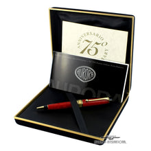 Load image into Gallery viewer, The pen arranged on the presentation box with the included documents. Set on a white background.
