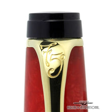 Load image into Gallery viewer, Close up to the top of the pen clip on a white background. it is gold-plated, and has a 75 engraving.
