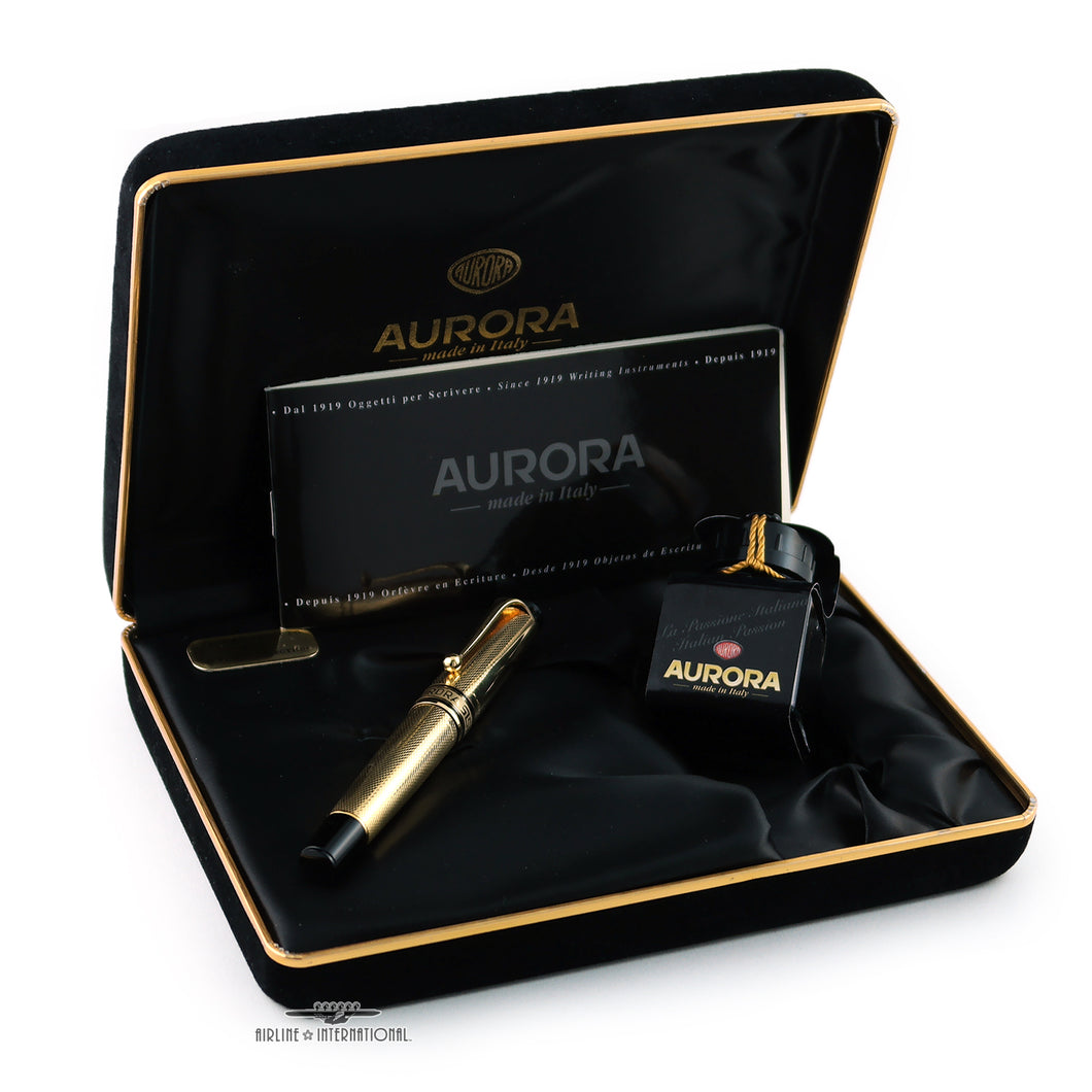 Aurora Optima Oro Massiccio Jewelry Collection Solid 18k Gold Fountain Pen - M