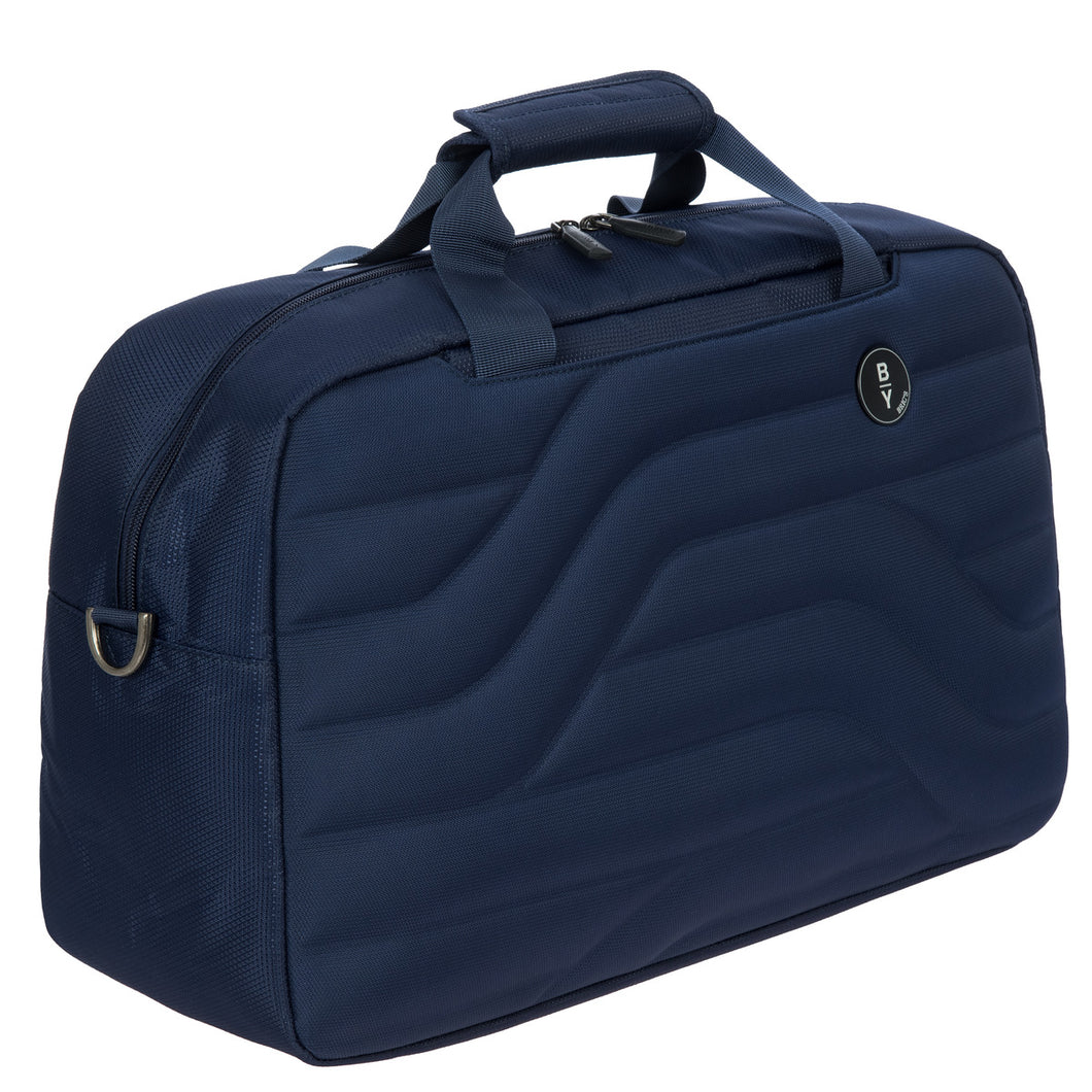 Front angled view of the duffle bag on a white background. 