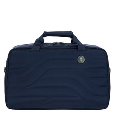 Load image into Gallery viewer, Front view of the navy blue duffle bag on a white background. 
