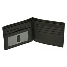 Load image into Gallery viewer, Interior view of the black leather wallet. 
