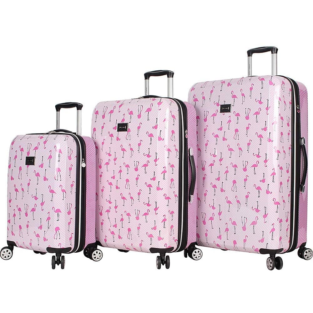 Betsey Johnson Flamingo Strut 3-Piece Luggage Set