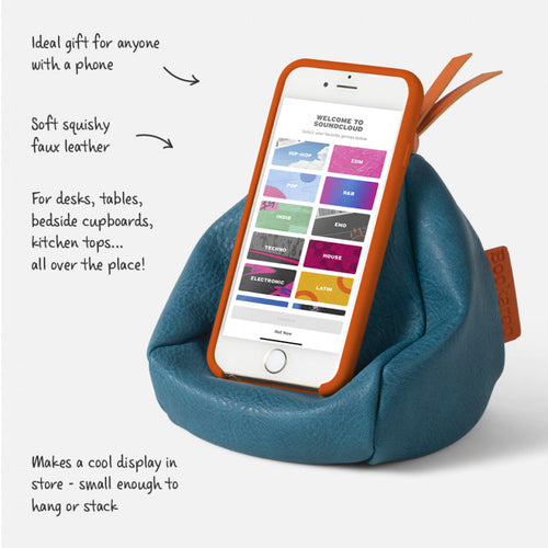 Bookaroo Little Bean Bag Phone Rest - Teal - Details