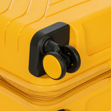 Load image into Gallery viewer, Close up to the suitcase&#39;s spinner wheel. 

