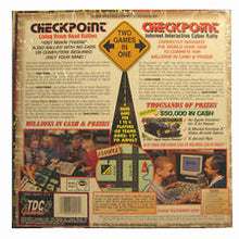 Load image into Gallery viewer, Back panel view of the checkpoint game box.

