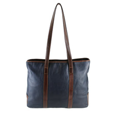 Load image into Gallery viewer, Colombian Bags Navy Leather Shopping Tote
