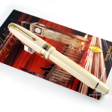 Load image into Gallery viewer, Conway Stewart 100 Series Cream Casein W/Gold Trim Fountain Pen - Fine Nib
