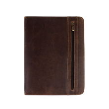 Load image into Gallery viewer, DayTrekr Distressed Leather Zip Letter Pad -  Front
