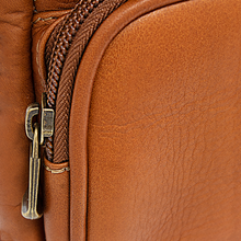 Load image into Gallery viewer, DayTrekr Leather Hip Pack in Tan Close Up
