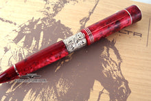Load image into Gallery viewer, Side view of the rollerball pen on top of the presentation box. 
