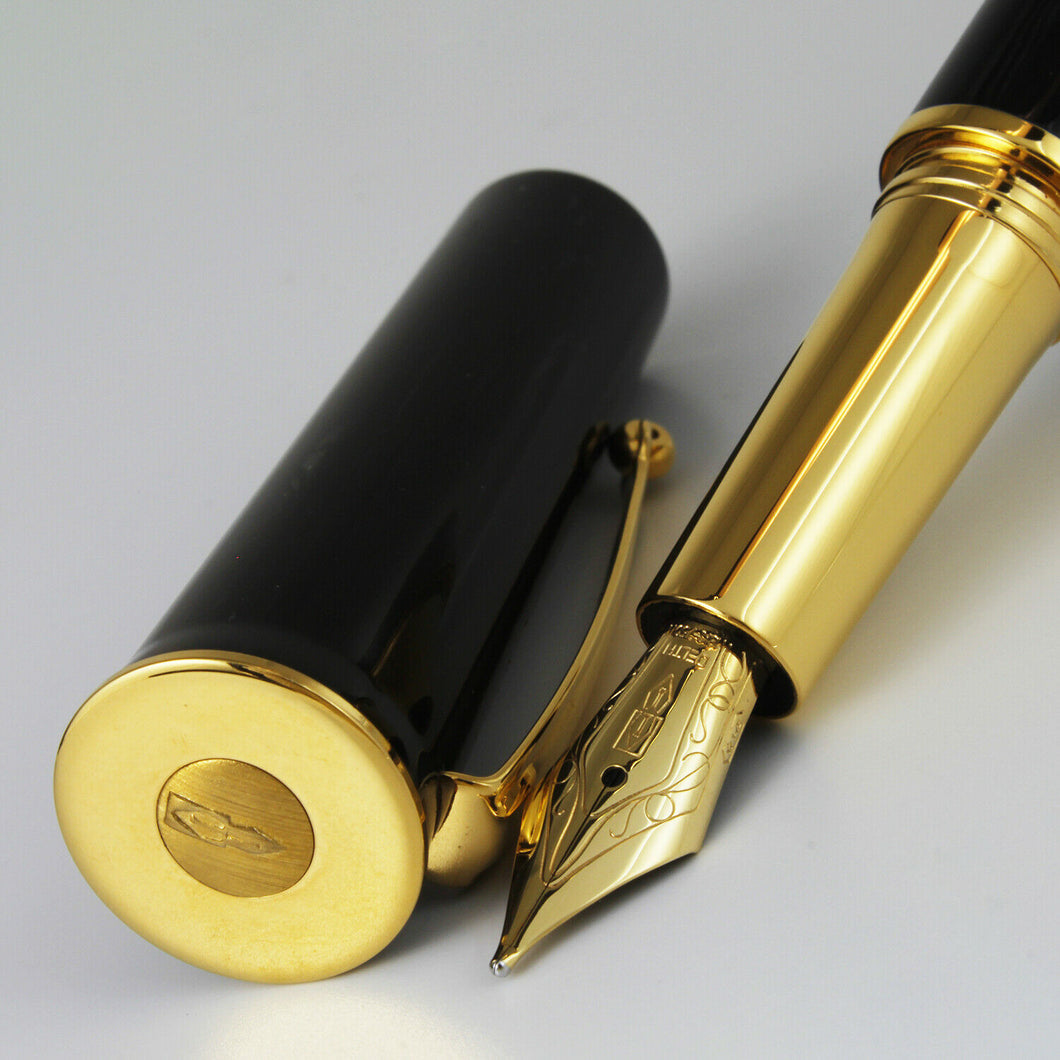Delta Limited Edition Celluloid Papillon Black Fountain Pen #11/100 (Medium Nib)