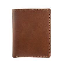 Load image into Gallery viewer, Front view of the tan leather wallet
