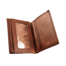 Load image into Gallery viewer, Interior view of the tan leather wallet. 
