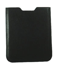 Load image into Gallery viewer, Back view of the black leather sleeve on a white background.

