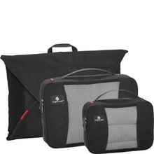 Load image into Gallery viewer, The black original starter set of packing cubes on a white background. 
