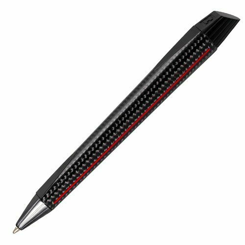 Edelberg Sloop EB-1017 Glossy Carbon Fiber w/Red Stripe Ballpoint Pen