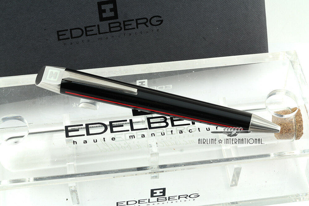 Edelberg Sloop EB-1001 - Black Resin w/ Red Racing Stripe Rollerball Pen - Floor Model