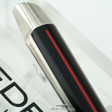 Load image into Gallery viewer, Edelberg Sloop EB-1001 - Black Resin w/ Red Racing Stripe Rollerball Pen - Floor Model
