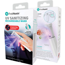 Load image into Gallery viewer, Front and back view of the UV light  sanitizing wand&#39;s packaging. 
