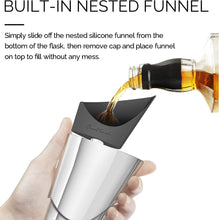 Load image into Gallery viewer, Final Touch Aero Flask Description: &quot;BUILT-IN NESTED FUNNEL: Simply slide off the nested silicone funnel from the bottom of the flas, then remove cap and place funnel on top to fill without any mess.&quot;
