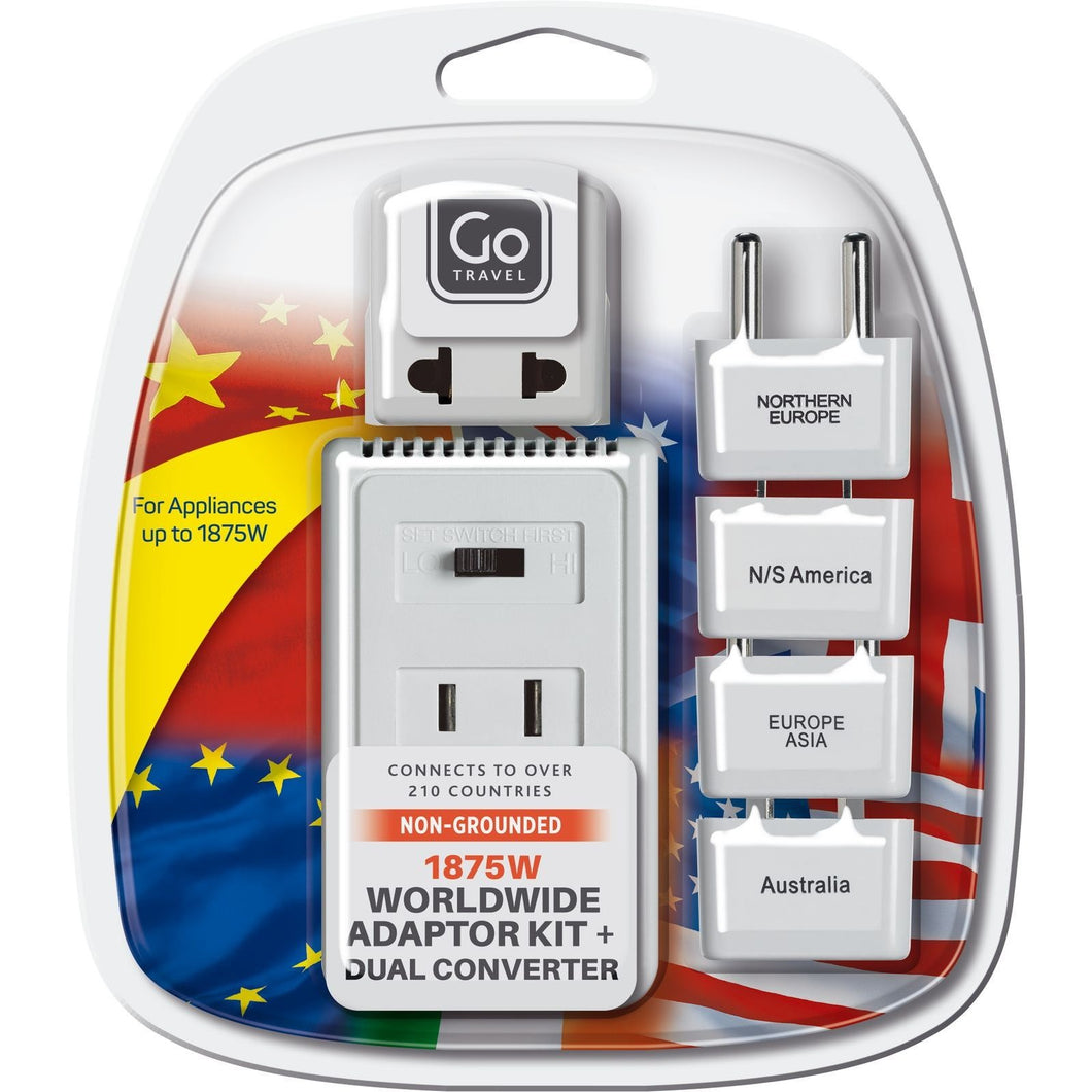 GO Travel Worldwide Adaptor Kit + Converter