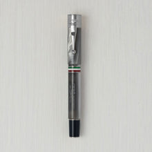 Load image into Gallery viewer, Front view of the Perla Fountain pen with silver trims. The cap is on.
