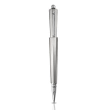 Load image into Gallery viewer, Front view of the natural Aluminum Moka ballpoint pen with the cap posted. 

