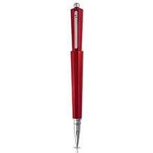 Load image into Gallery viewer, Front view of the red Moka ballpoint pen with the cap posted. 
