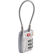 Load image into Gallery viewer, Angled view of the gray three-digit combination lock. 
