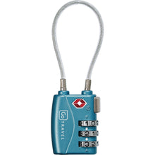 Load image into Gallery viewer, Front view of the blue three-digit combination lock. 
