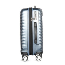 Load image into Gallery viewer, Olympia Matrix Polycarbonate Medium Expandable Spinner Luggage - Navy
