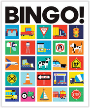 Load image into Gallery viewer, Front view of a Bingo Card with colorful icons
