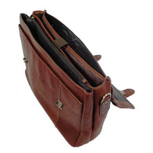 Load image into Gallery viewer, Interior view of the briefcase. It features three panels to organize your contents.
