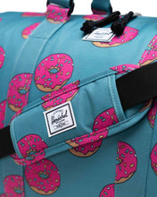 Load image into Gallery viewer, Herschel Supply Novel Duffle Simpsons - Homer Simpson - Blue Duffle with Donuts - Shoulder Strap Pad
