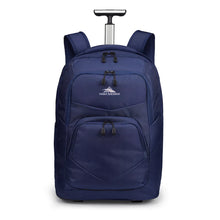 Load image into Gallery viewer, Front view of the navy blue backpack. 
