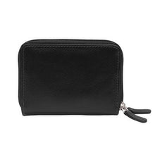 Load image into Gallery viewer, Front view of the black wallet. 

