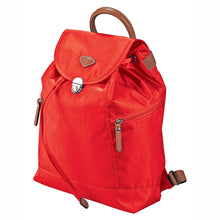 Load image into Gallery viewer, Angled front view of the red bag.
