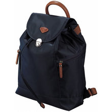 Load image into Gallery viewer, Angled front view of the navy blue bag.
