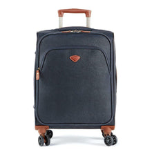 Load image into Gallery viewer, Front panel view of the carry-on navy blue suitcase. 

