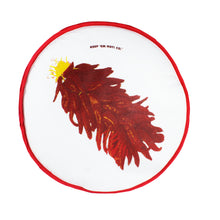 Load image into Gallery viewer, Front view of the tortillero with a chile ristra print and a red outline on the edge.

